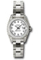 Rolex White Gold Lady-Datejust 26 Watch - 42 Diamond Bezel - White Diamond Dial - Oyster Bracelet - 179159 wdo